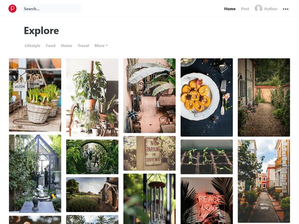 Pintereso - Bootstrap HTML Template Pinterest Style